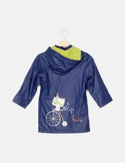 Tuc tuc Abrigo azul capucha estampado