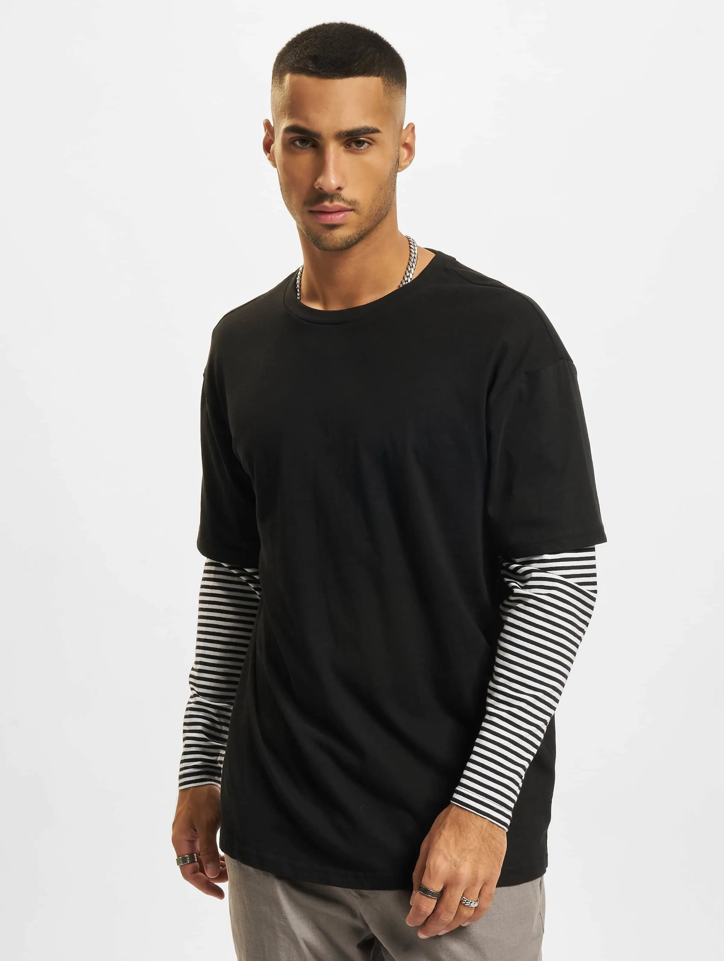 Urban Classics Oversized Double Layer Striped Tall