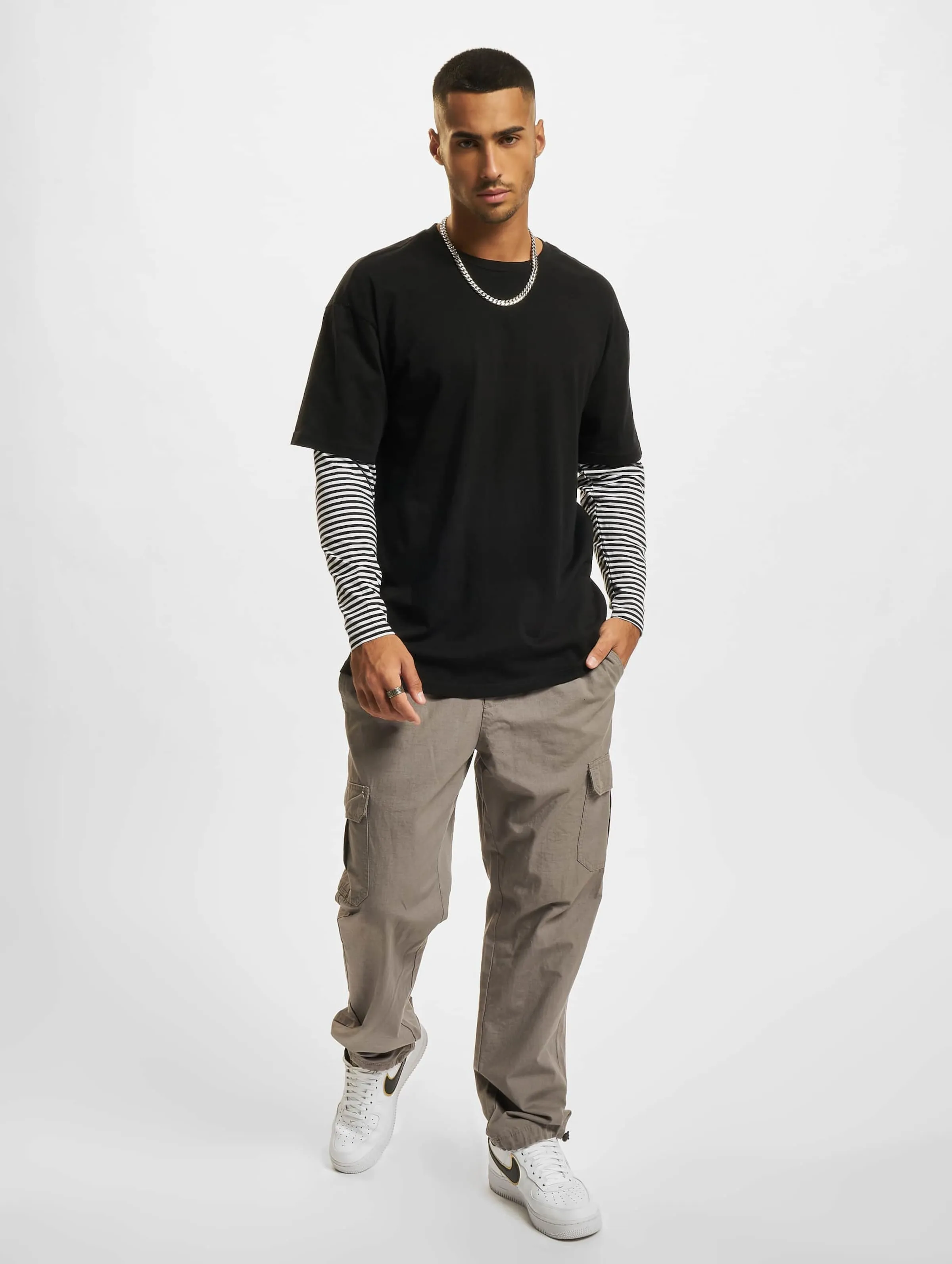 Urban Classics Oversized Double Layer Striped Tall