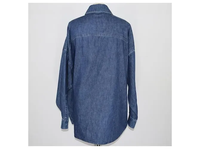 Valentino Camisa de cambray con logo en V azul 