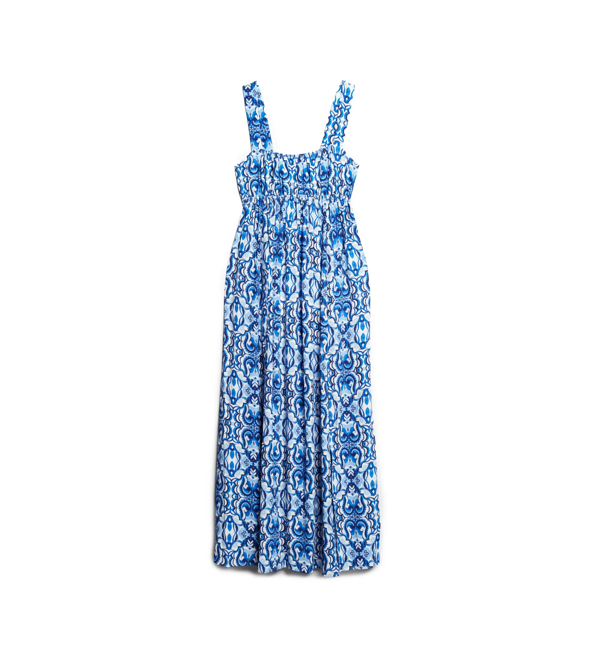 Vestido con tiras de anudar en la espalda azul