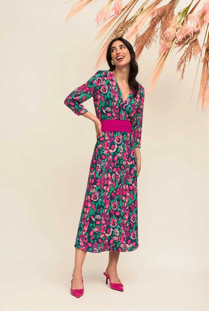 Vestido midi estampado
