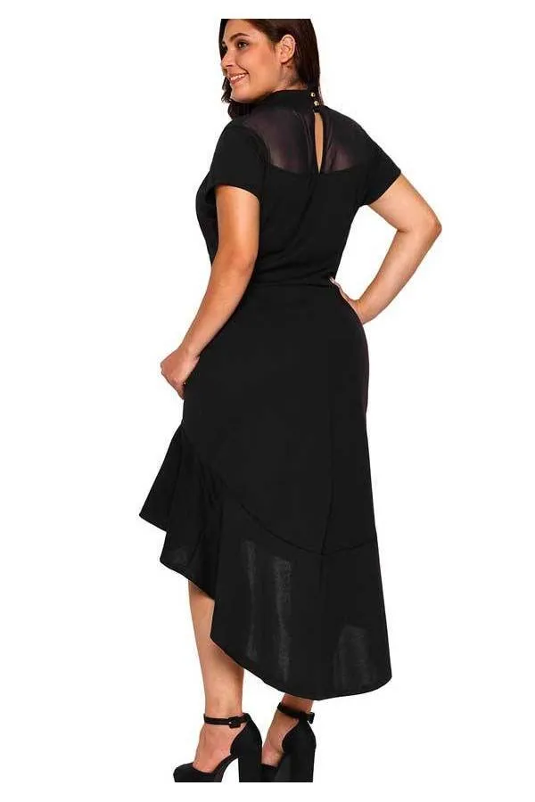 Vestido tallas grandes irregular de fiesta Black