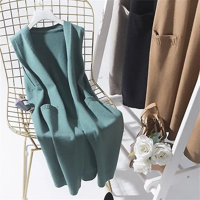 Women's Sweater Vest Jumper Cable Crochet Knit Knitted Cold Shoulder Pure Color V Neck Stylish Casual Daily Holiday Spring S