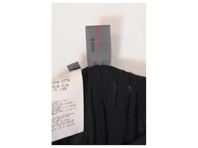 Yohji Yamamoto Falda fruncida hasta la rodilla en algodón negro 