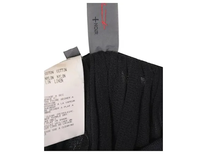Yohji Yamamoto Falda fruncida hasta la rodilla en algodón negro 