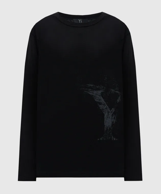 Y`S Yamamoto Black longsleeve with logo print