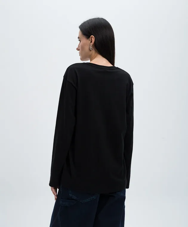 Y`S Yamamoto Black longsleeve with logo print