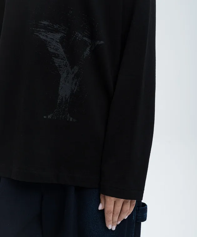 Y`S Yamamoto Black longsleeve with logo print
