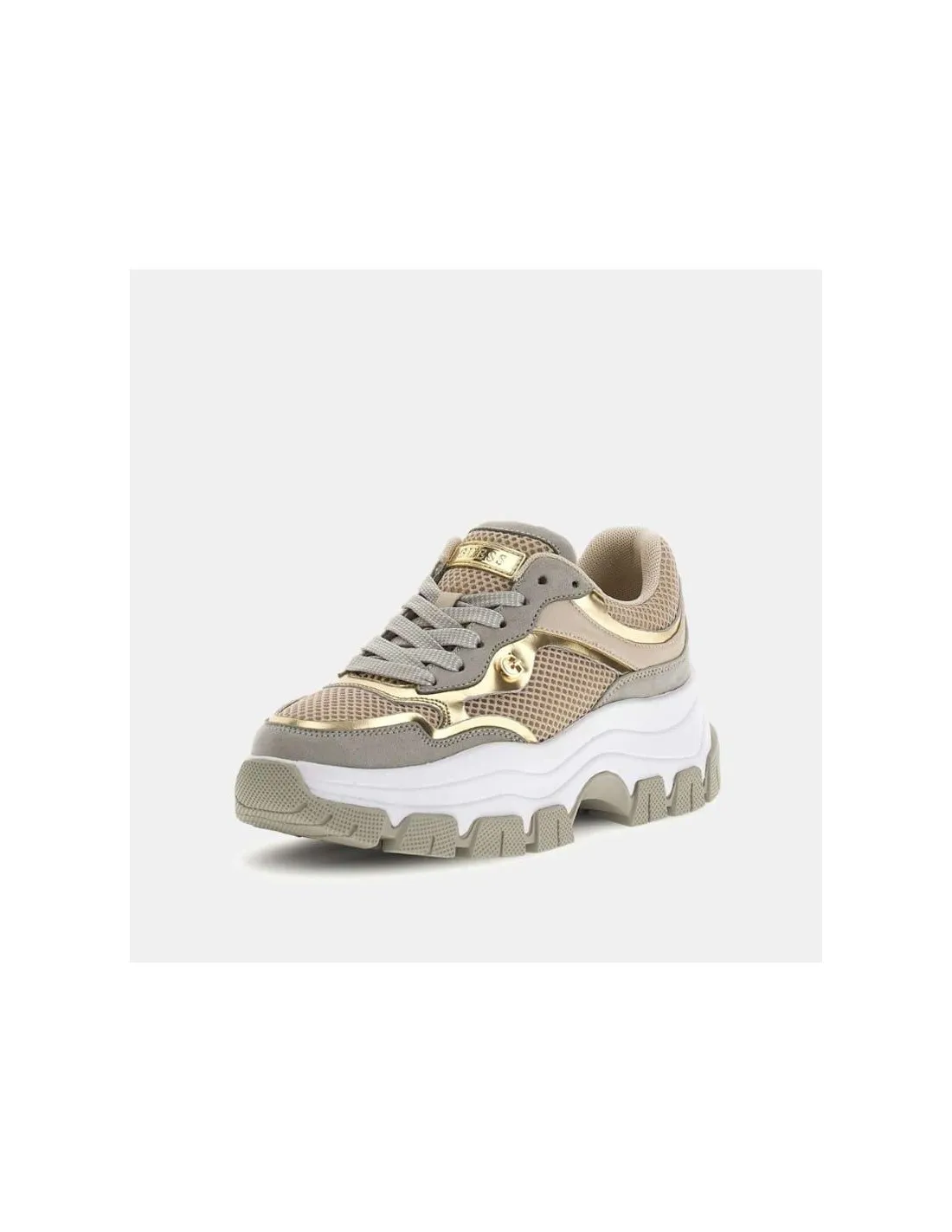 >Zapatilla runner para Mujer GUESS brecky aplicaciones laminadas