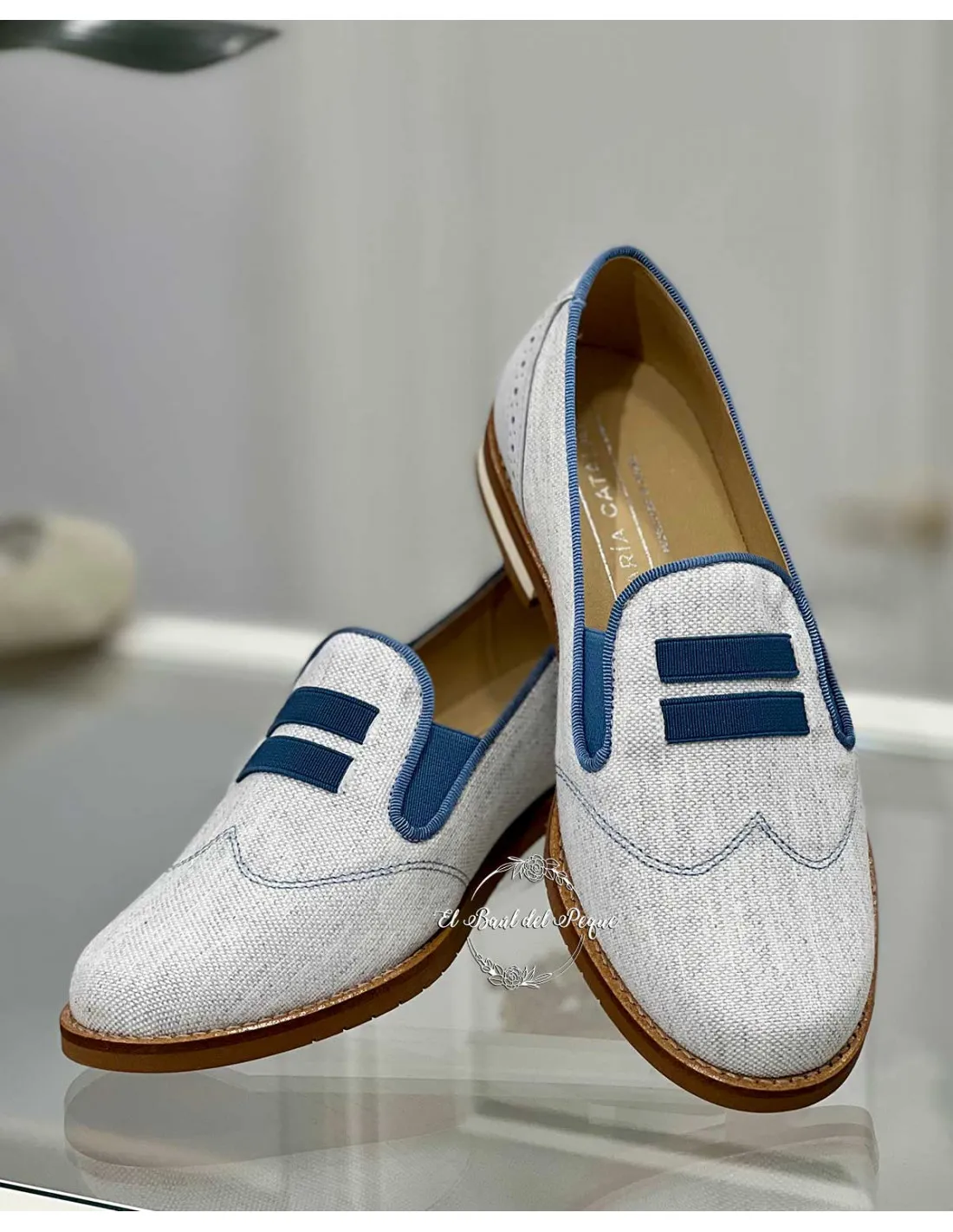 Zapato de Comunión Niño María Catalán Piel Mallorca Azul