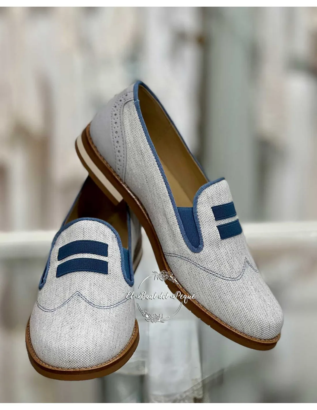 Zapato de Comunión Niño María Catalán Piel Mallorca Azul