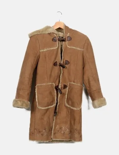 Zara Abrigo largo marrón doble faz