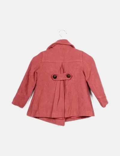 Zara Abrigo rosa de paño combinado