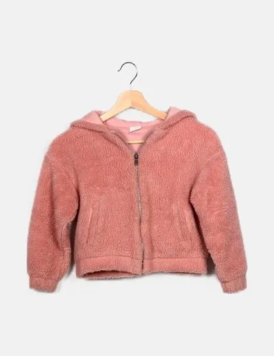 Zara Chaqueta borreguito rosa