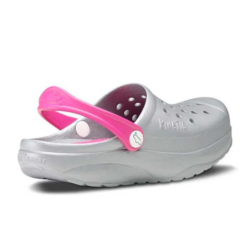 ZUECO KINETIC PLATA COMBINADO FUCSIA  FELIZ CAMINAR